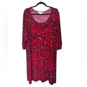 Pennington's In Every Story Animal Print Shirt Dress Red